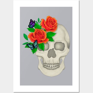 Skull and Roses Posters and Art